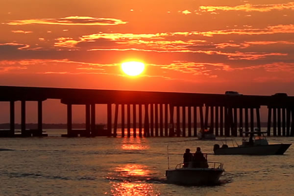 destin sunset cruise bridge boat